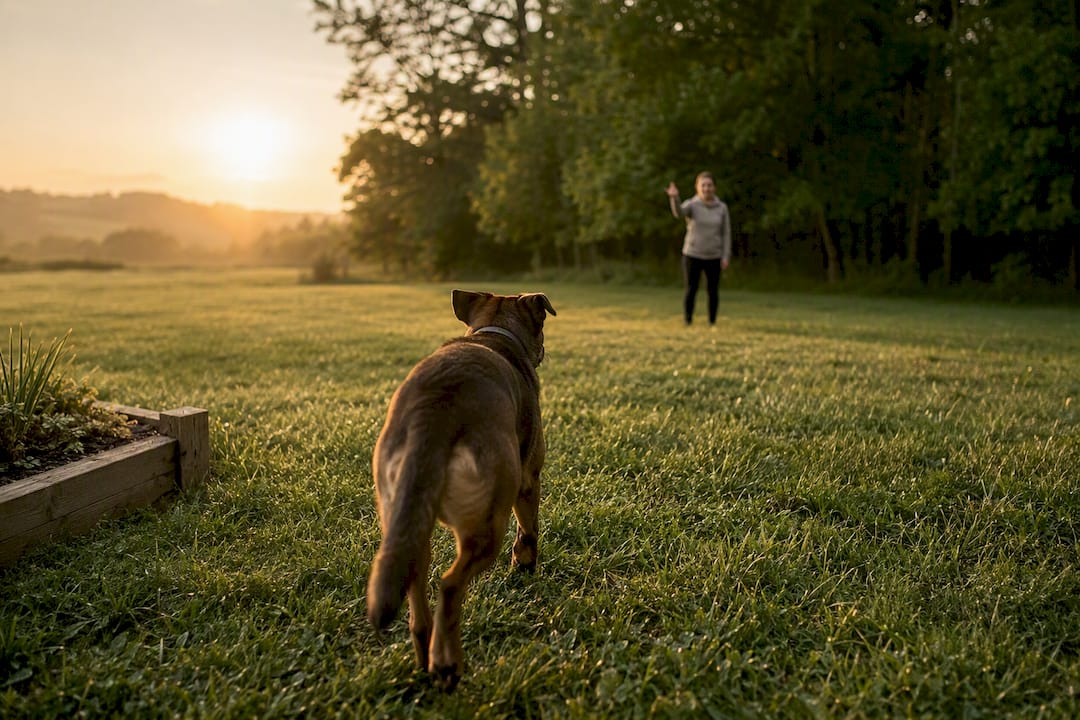 Dog returning during boundary recall training