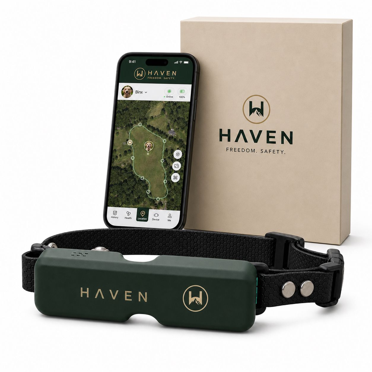 NAXWAVE Wireless GPS Dog Fence and Tracking Collar