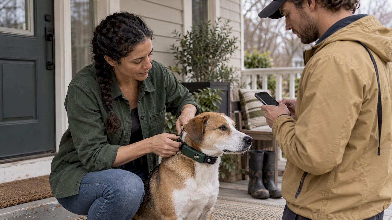 NAXWAVE collar used during shared dog care